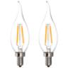 25W Equivalent Clear 2W LED Dimmable Candelabra Bulb 2-Pack