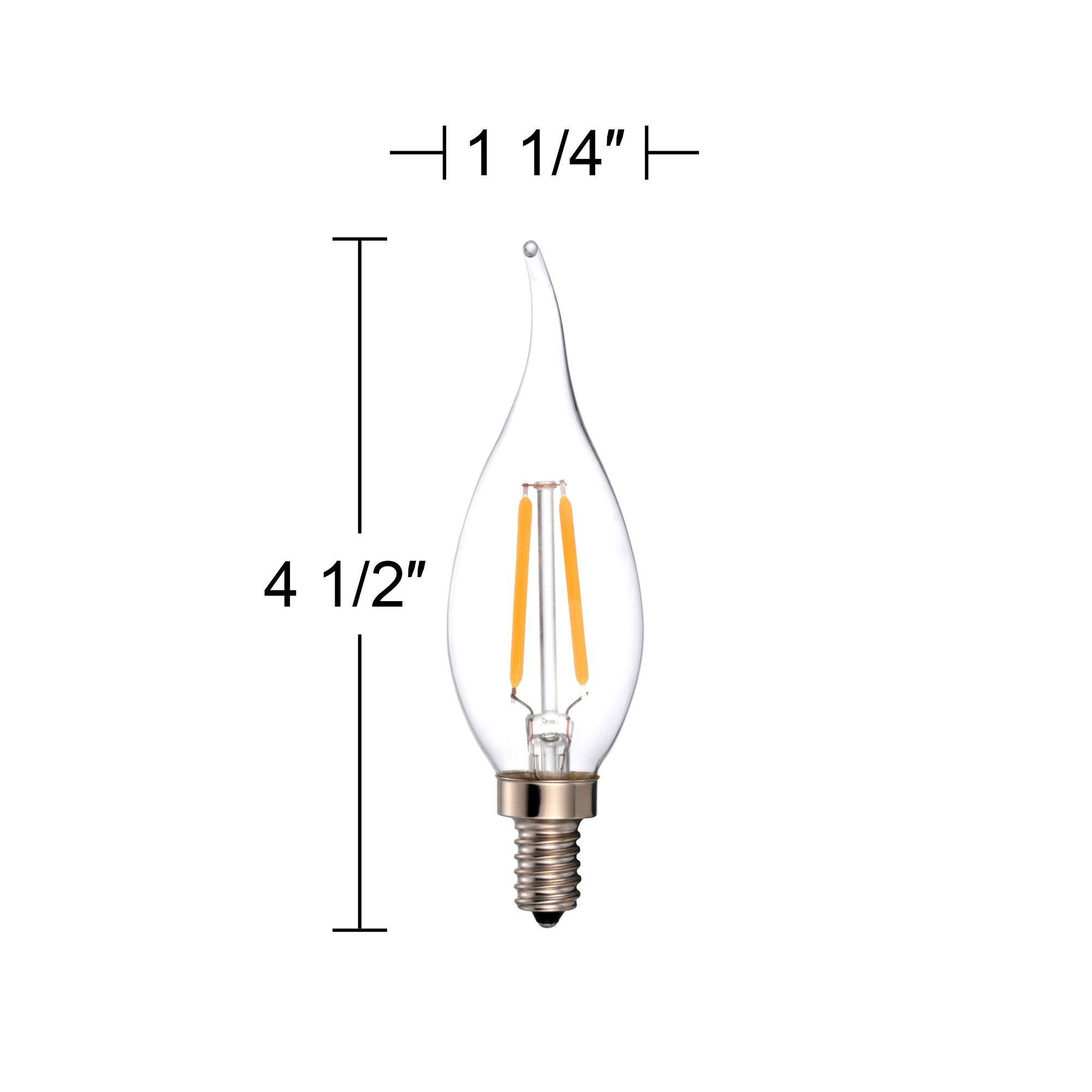 Image 3 25W Equivalent Clear 2W LED Dimmable Candelabra Bulb 2-Pack more views