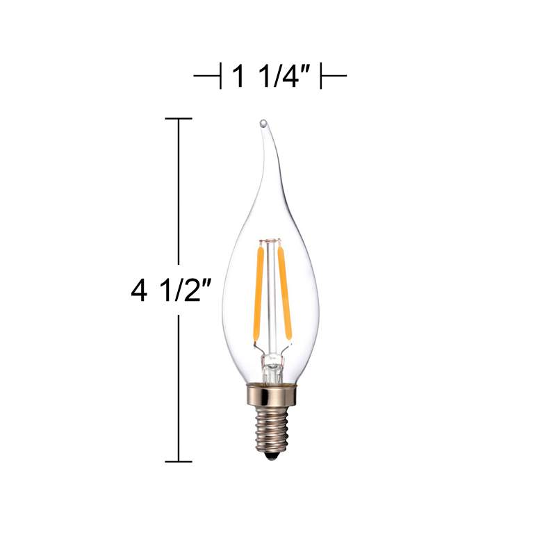 Image 3 25W Equivalent Clear 2W LED Dimmable Candelabra Bulb 2-Pack more views