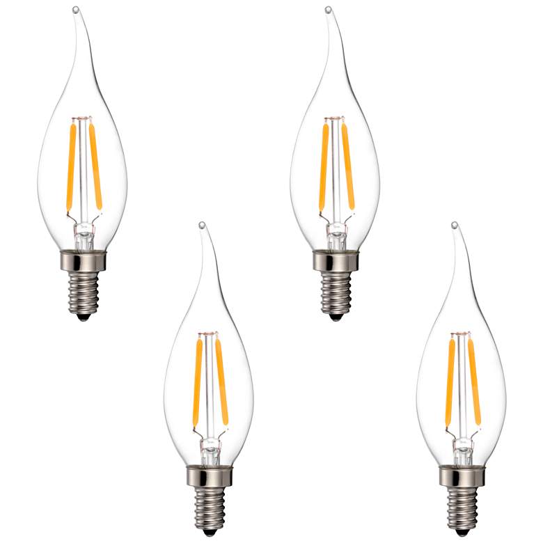 Image 1 25W Equivalent Clear 2W LED Dimmable Candelabra Bulb 4-Pack