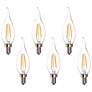 25W Equivalent Clear 2W LED Dimmable Candelabra Flame 6-Pack