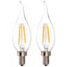 25W Equivalent Clear 2W LED Dimmable E12 Flame Bulb 2-Pack