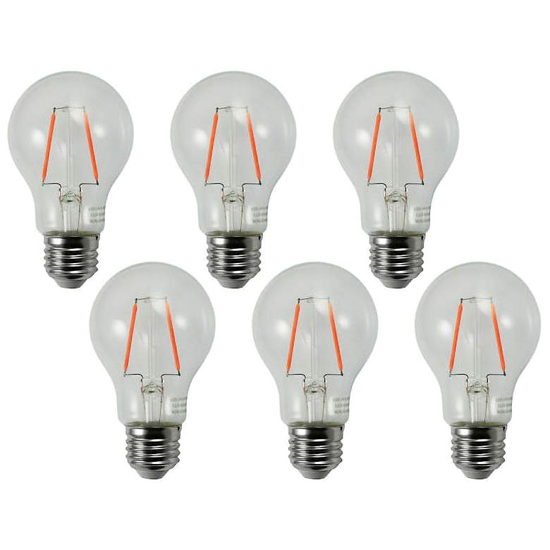 25W Equivalent Clear 2W LED Non-Dimmable Standard A19 6-Pack