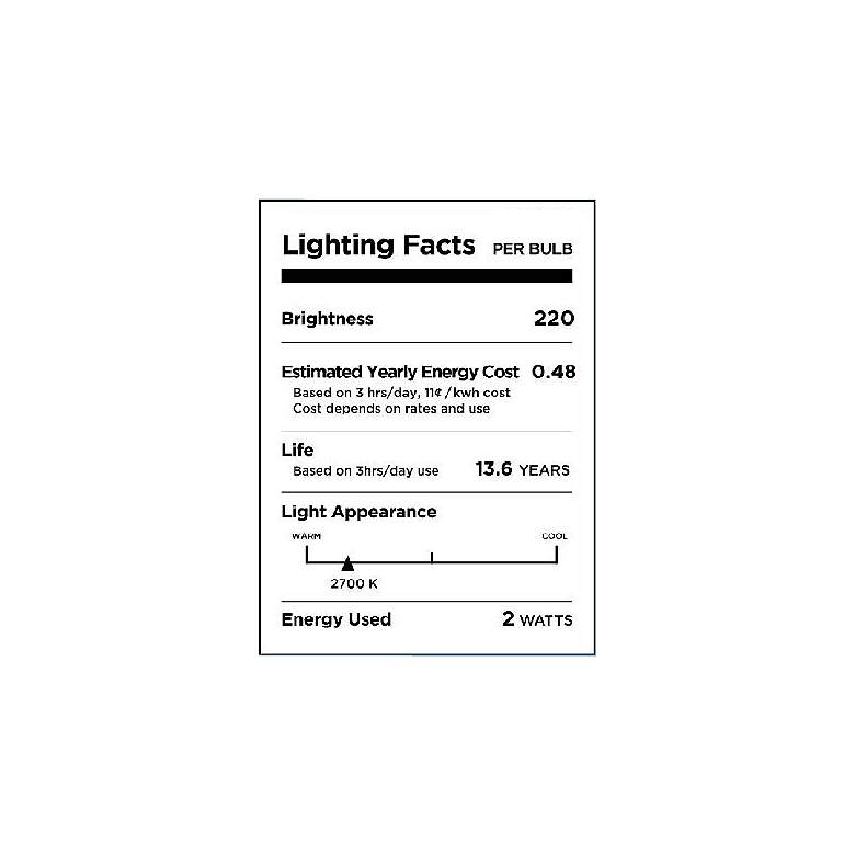 Image 3 25W Equivalent Clear 2W LED Non-Dimmable Standard A19 6-Pack more views