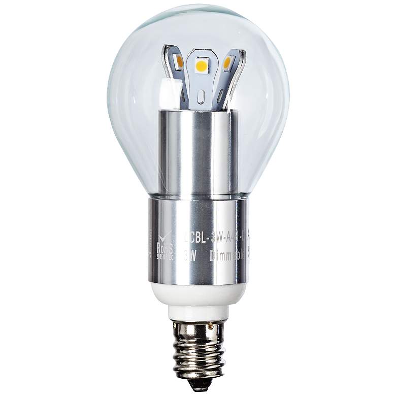 Image 1 25W Equivalent Clear 3W LED Candelabra Base Fan Bulb