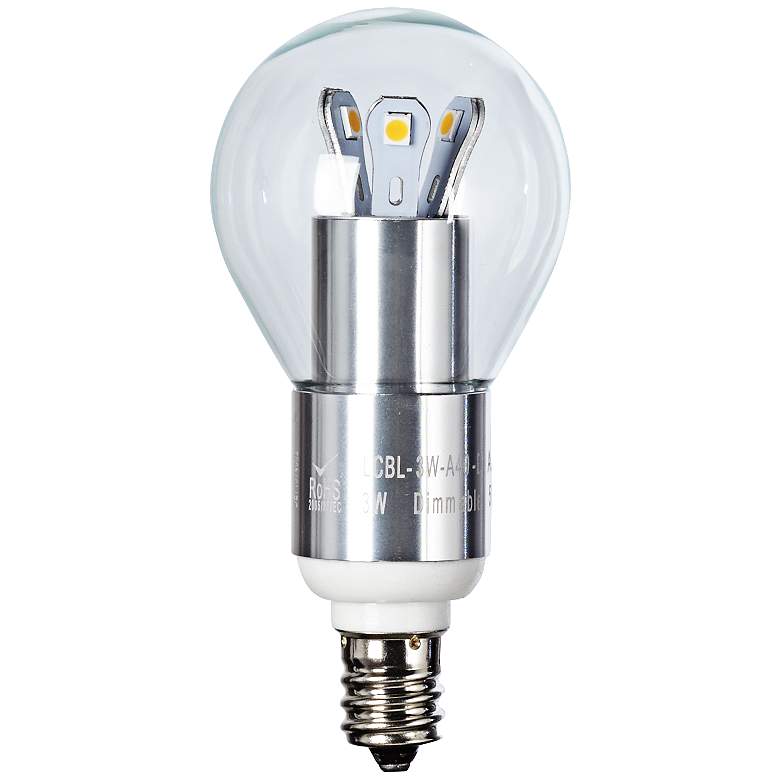 Image 1 25W Equivalent Clear 3W LED Candelabra Base Fan Bulb