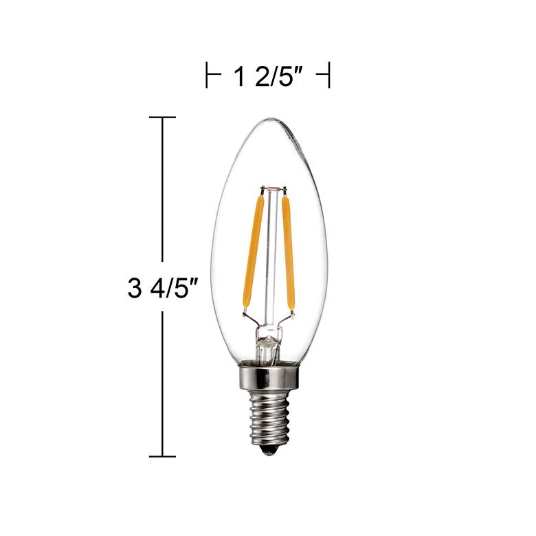 Image 3 25W Equivalent LED Filament 2W Candelabra Bulbs - 2 Pack more views