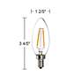 25W Equivalent LED Filament 2W Candelabra Bulbs - 2 Pack