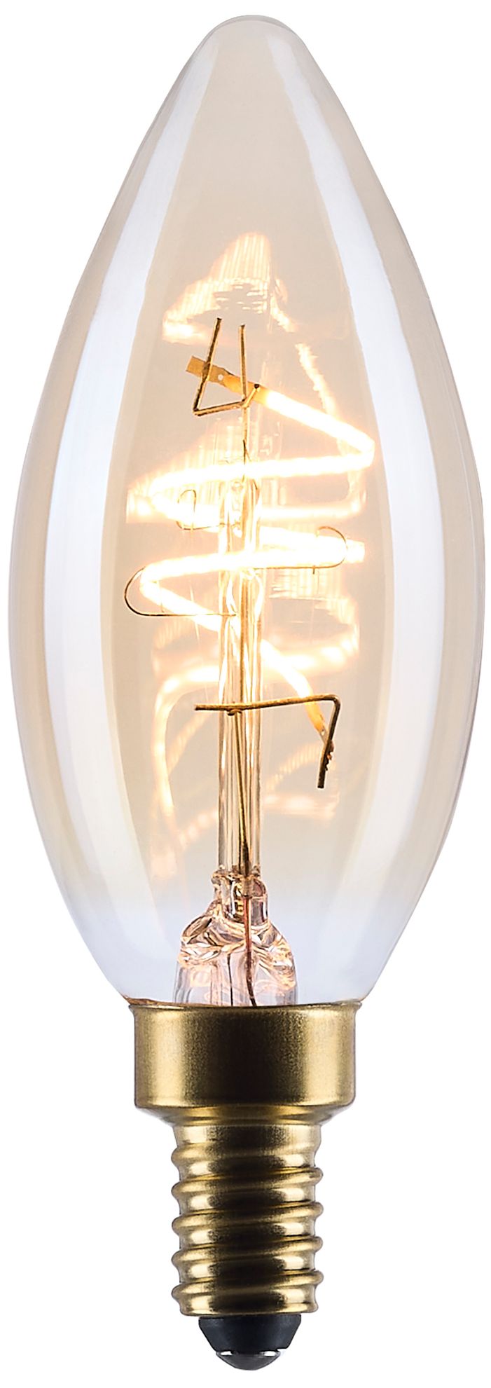 Image 2 25W Equivalent Satco 3.5W 2000K Amber Glass LED Candelabra C11 Bulb more views