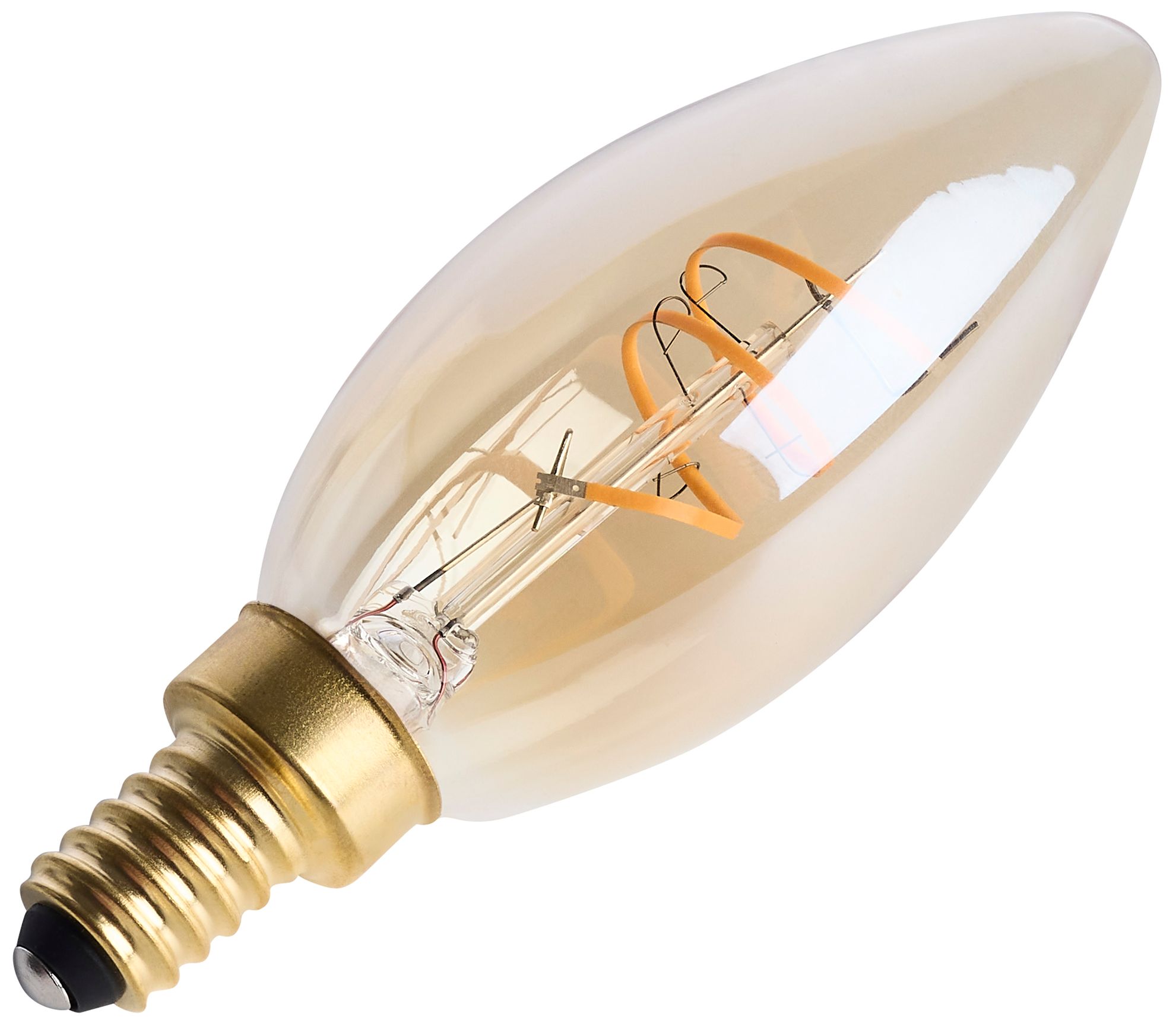 Image 3 25W Equivalent Satco 3.5W 2000K Amber Glass LED Candelabra C11 Bulb more views