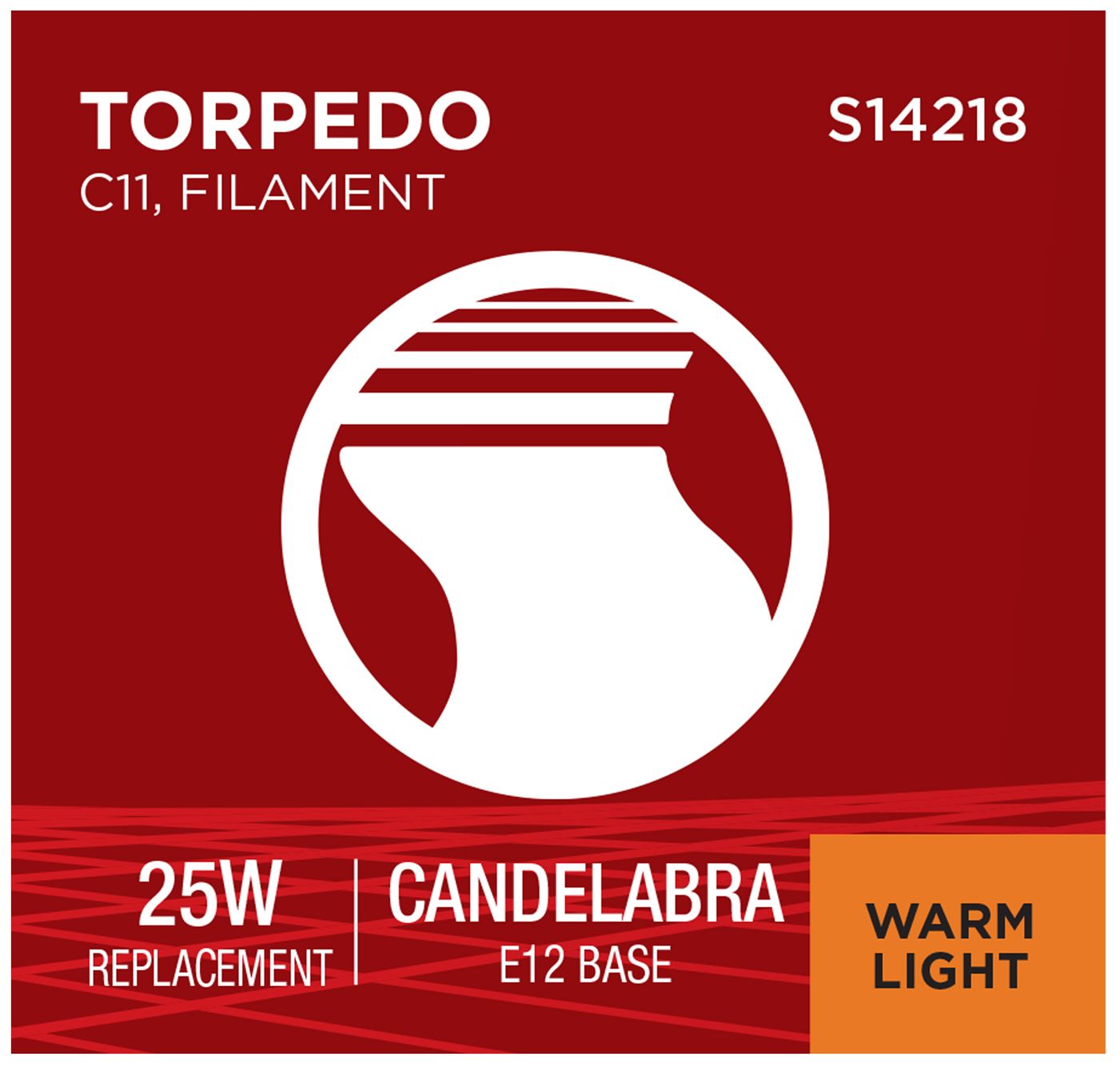 25W Equivalent Satco 3.5W 2000K Amber Glass LED Candelabra C11 Bulb