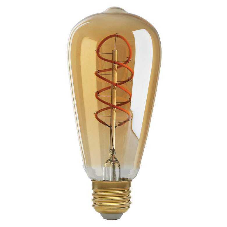 Image 1 25W Equivalent Satco Amber 4.5W LED Dimmable Standard Bulb