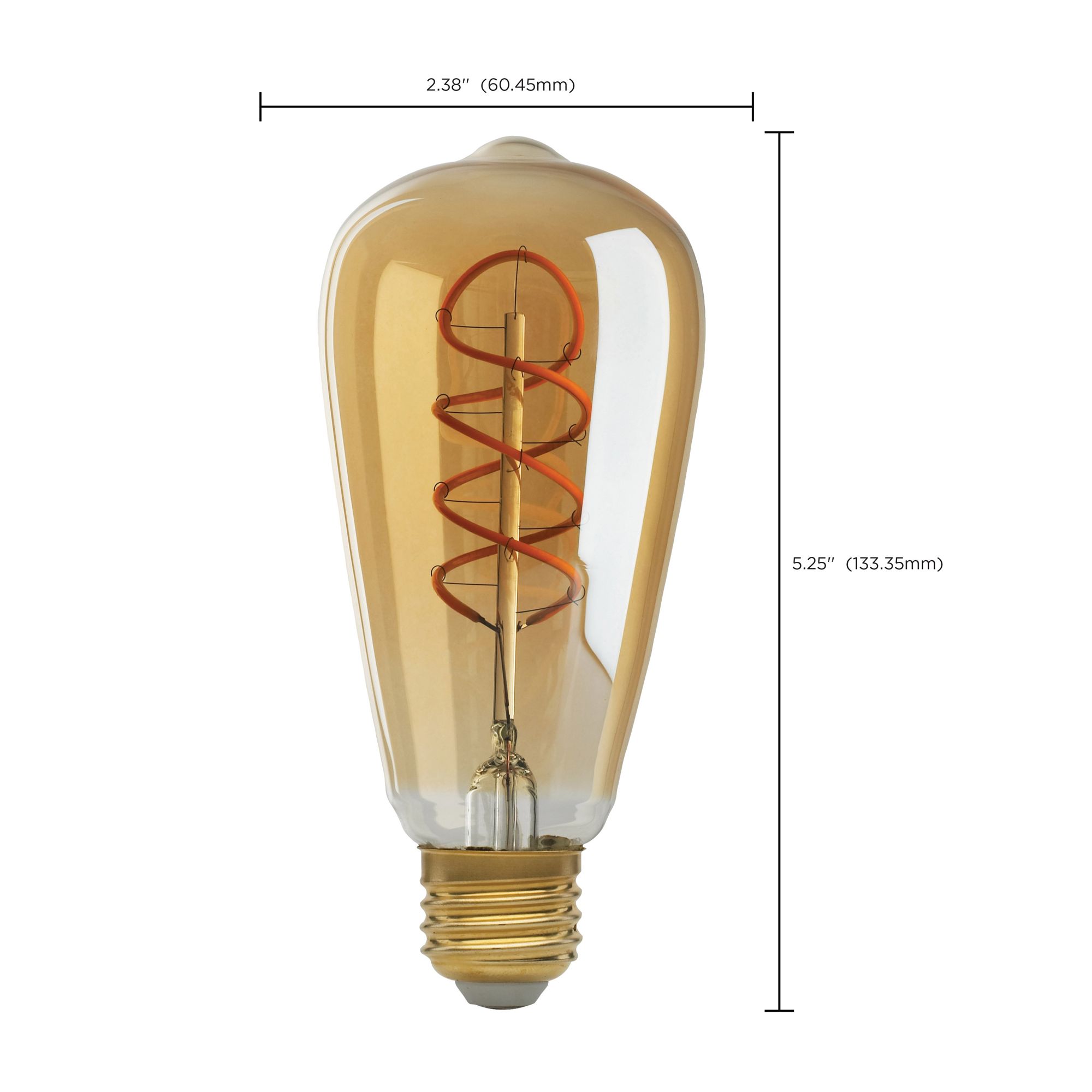 25W Equivalent Satco Amber 4.5W LED Dimmable Standard Bulb in scene