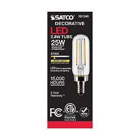 Image5 of 25W Equivalent Satco Clear 2.8W LED Dimmable Candelabra Bulb more views
