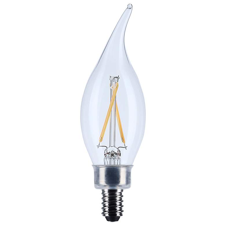 Image 1 25W Equivalent Satco Clear 3W LED Dimmable Candelabra Bulb