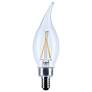 1_25W Equivalent Satco Clear 3W LED Dimmable Candelabra Bulb