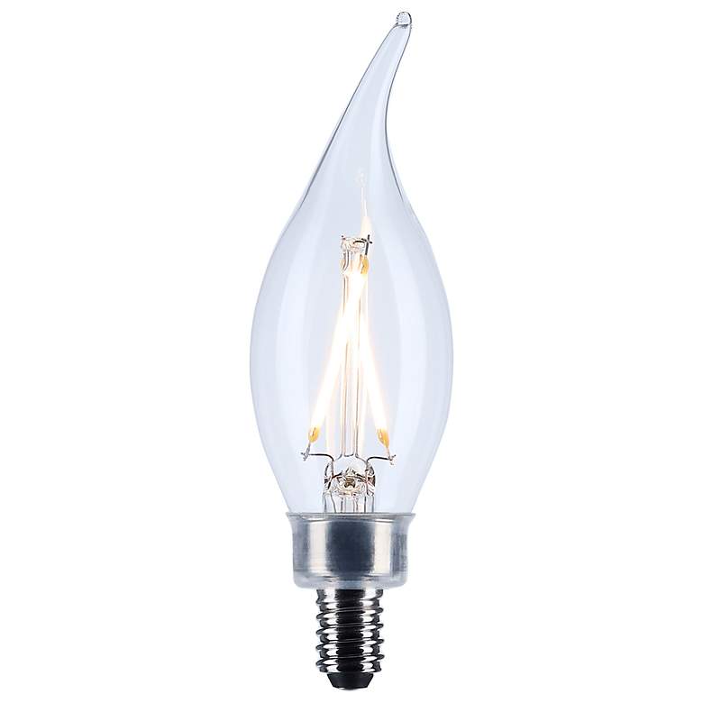 Image 2 25W Equivalent Satco Clear 3W LED Dimmable Candelabra Bulb more views