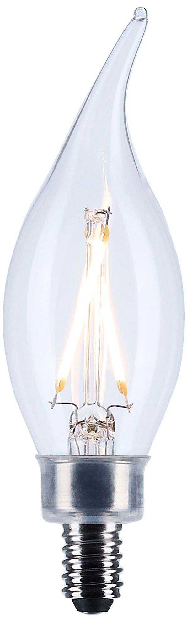 Image 2 25W Equivalent Satco Clear 3W LED Dimmable Candelabra CA10 6-Pack more views