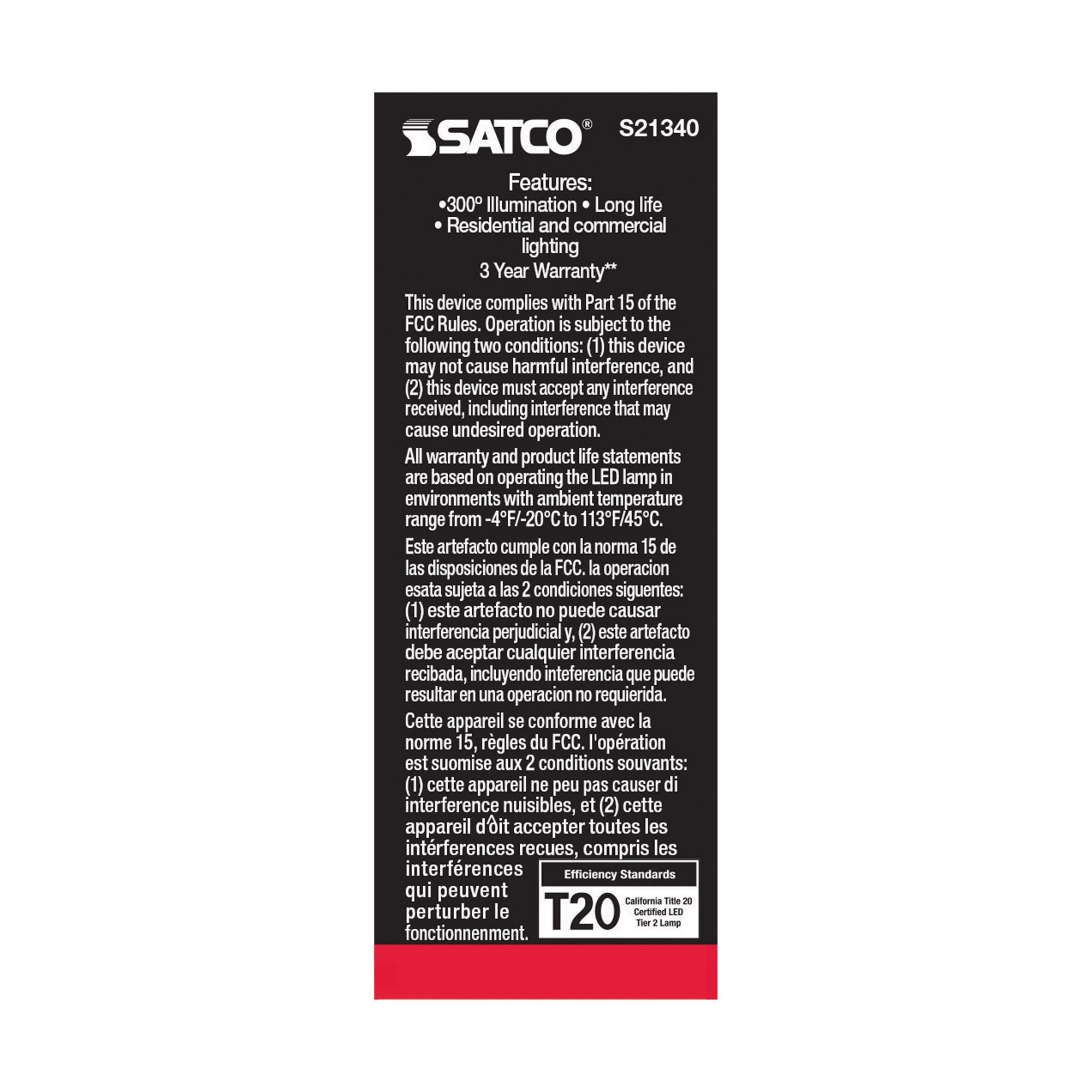 25W Equivalent T6 2.8W 2700K LED Dimmable Candelabra Bulb by Satco in scene