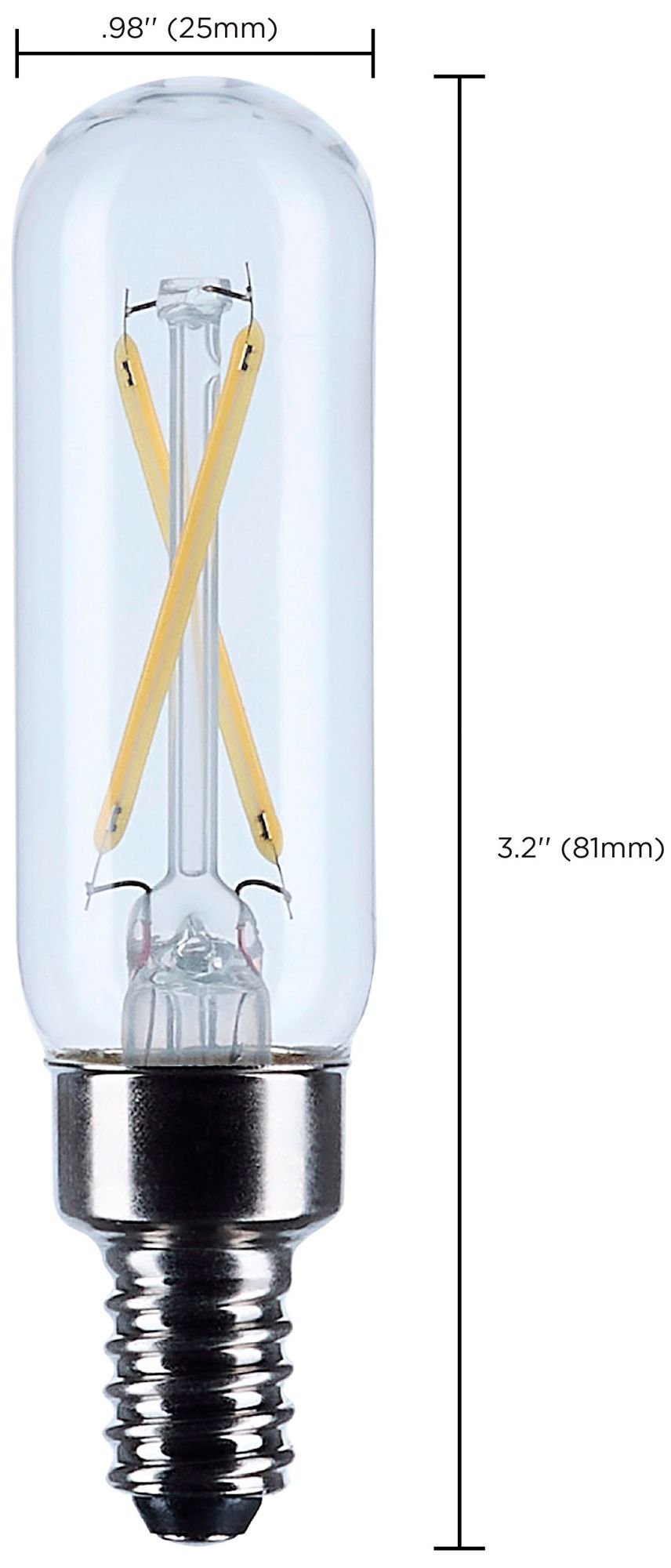 Image 5 25W Equivalent T6 2.8W 3000K LED Dimmable Candelabra Bulb by Satco more views