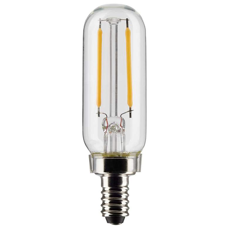 Image 1 25W Equivalent T6 Clear 2.8W LED Dimmable E12 Candelabra Tube Bulb by Satco