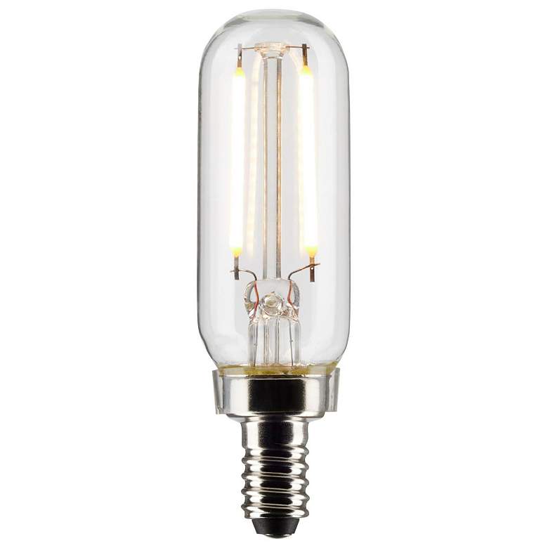 Image 2 25W Equivalent T6 Clear 2.8W LED Dimmable E12 Candelabra Tube Bulb by Satco more views