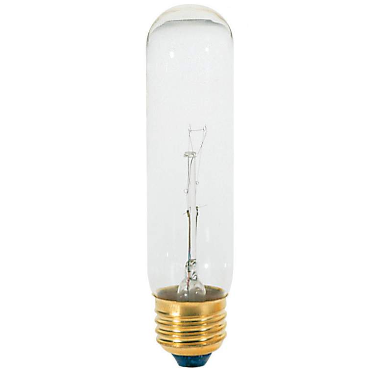 Image 1 25W Standard Base Clear Glass Appliance T10 Tube Light Bulb by Satco