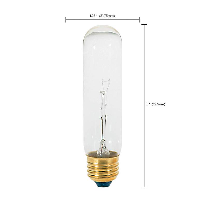Image 4 25W Standard Base Clear Glass Appliance T10 Tube Light Bulb by Satco more views