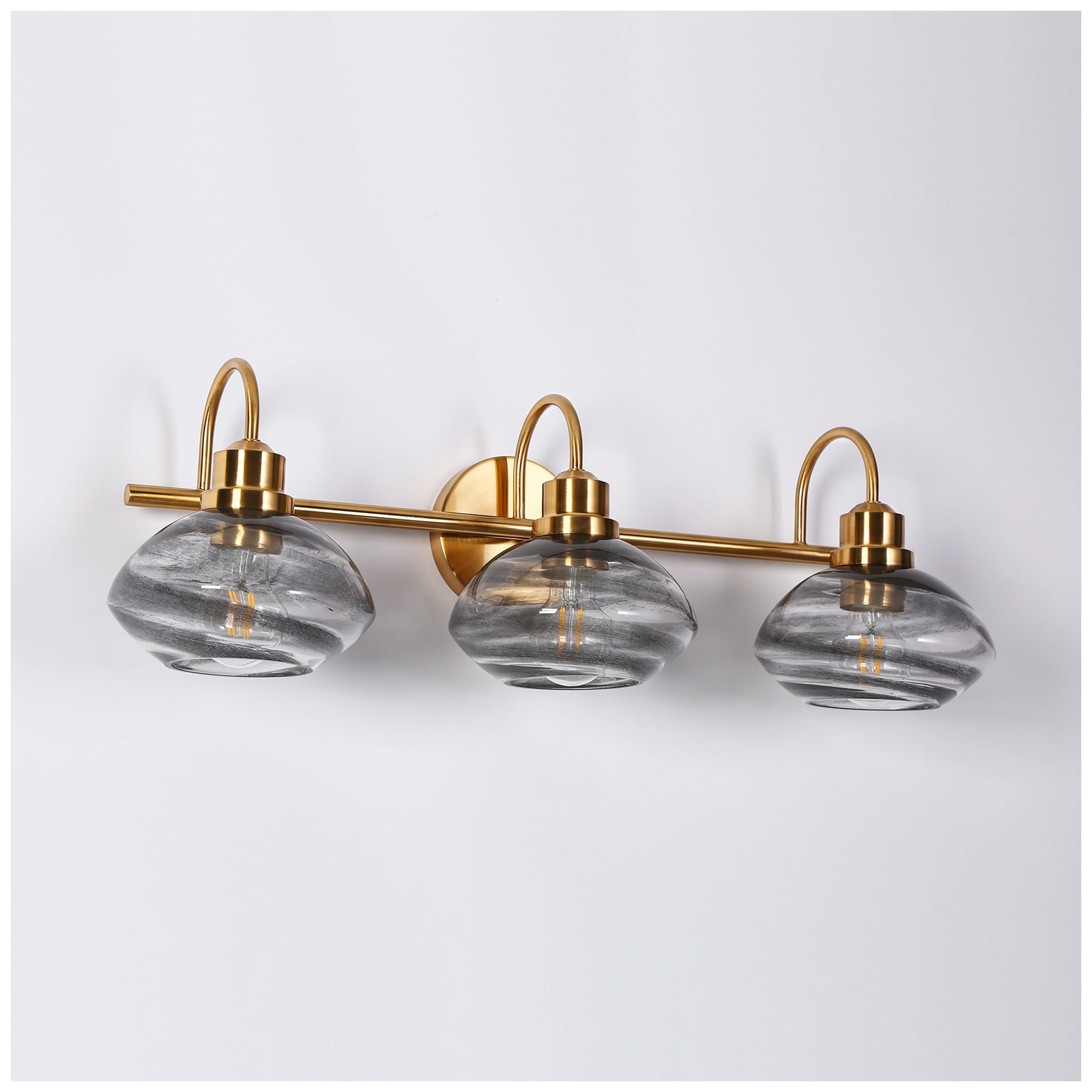 Image 3 26.3"W Polished Brass Gold 3-Light Bath Vanity Light more views