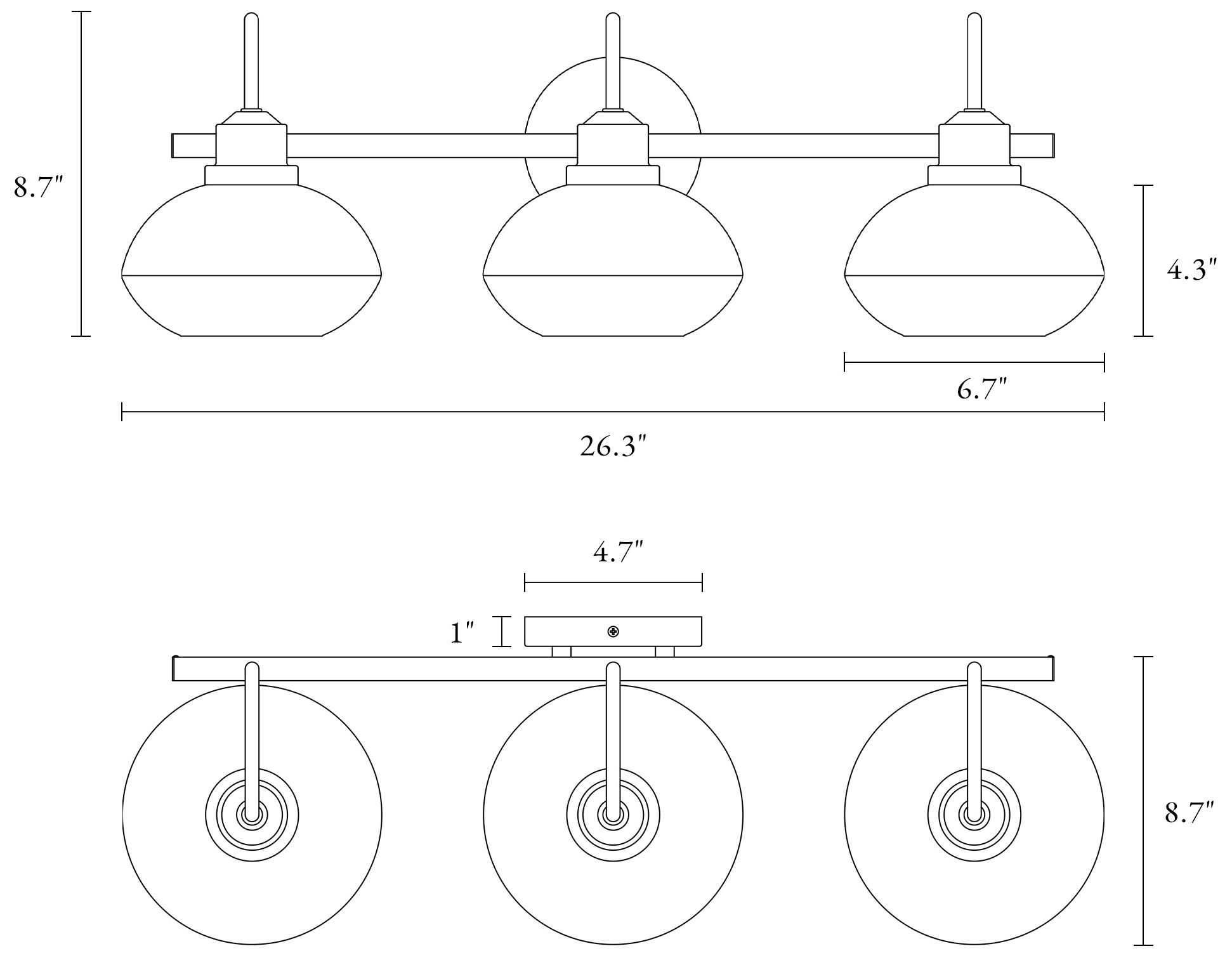 Image 4 26.3"W Polished Brass Gold 3-Light Bath Vanity Light more views