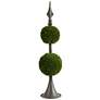 26.5" Spired Green and Antique Bronze Two-Sphere Boxwood Topiary
