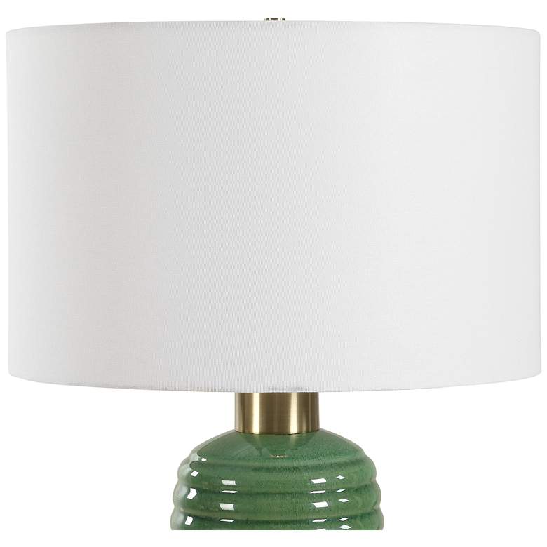 Image 6 26 1/2" High Olive Green Ceramic Table lamp more views