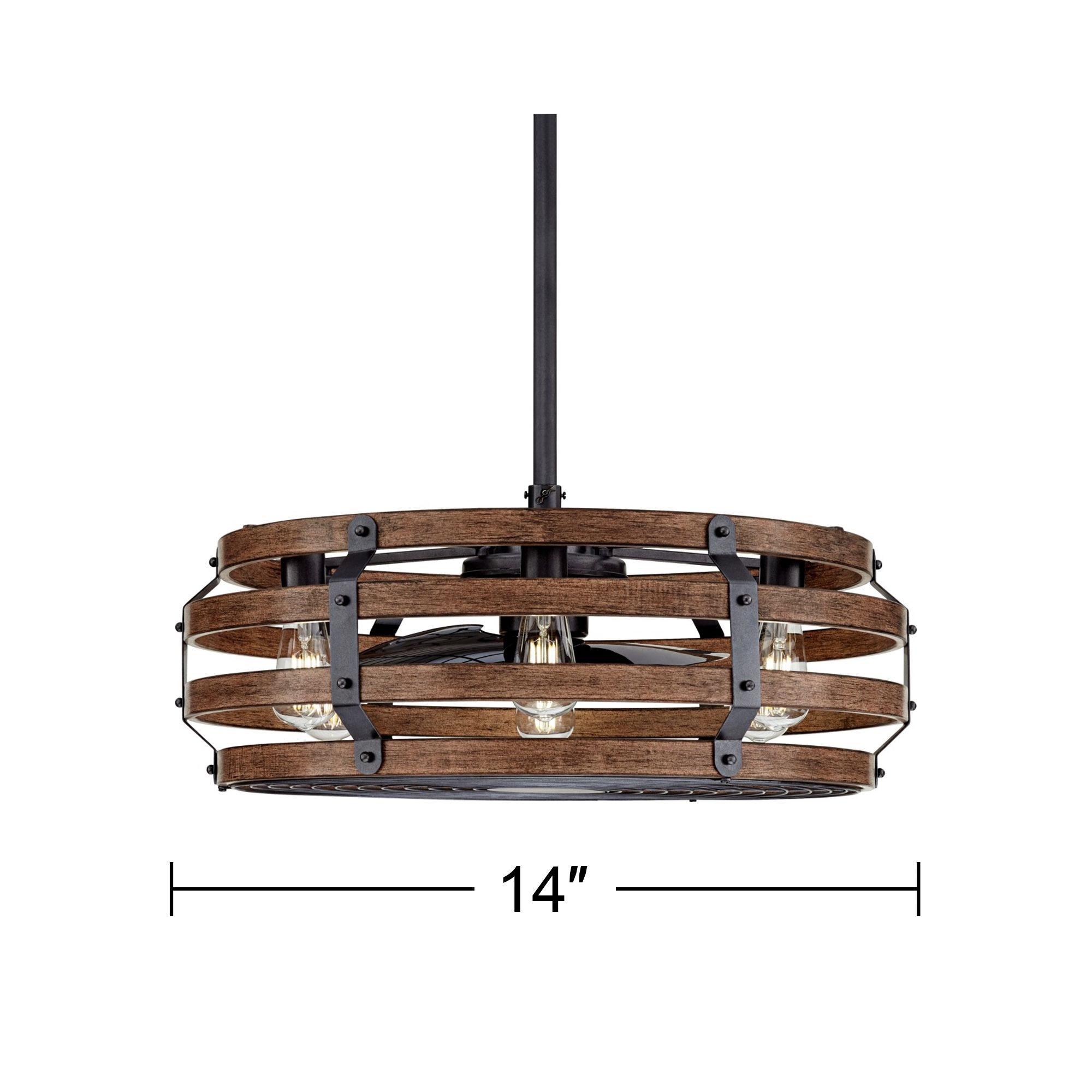 26" Casa Vieja Tundra Wood Finish LED Fandelier with Remote Control