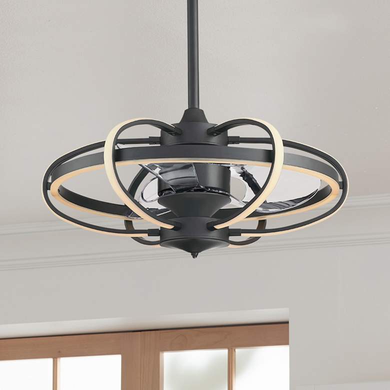 Image 1 26 inch Fanimation Obvi Black Fandelier LED Ceiling Fan with Remote