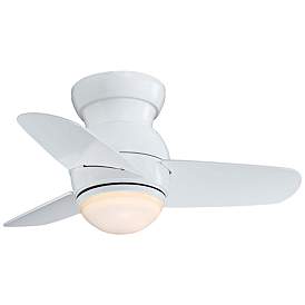 Image2 of 26" Minka Aire Spacesaver White Hugger Ceiling Fan with Wall Control