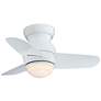 26" Minka Aire Spacesaver White Hugger Ceiling Fan with Wall Control