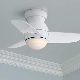 Image1 of 26" Minka Aire Spacesaver White Hugger Ceiling Fan with Wall Control