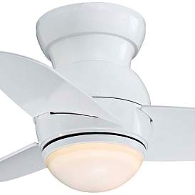 Image3 of 26" Minka Aire Spacesaver White Hugger Ceiling Fan with Wall Control more views