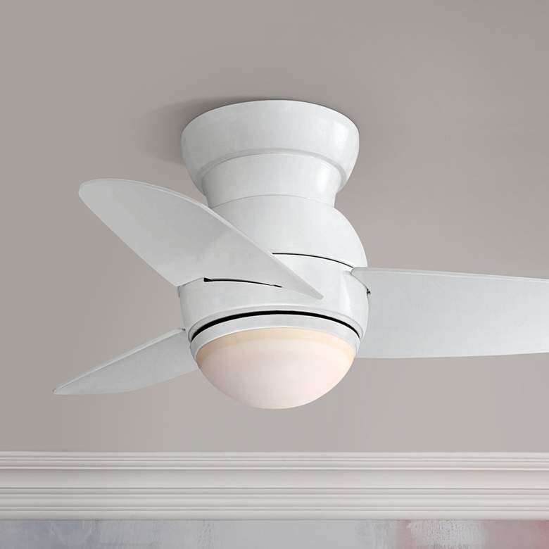 Image 1 26 inch Minka Aire Spacesaver White Hugger Ceiling Fan