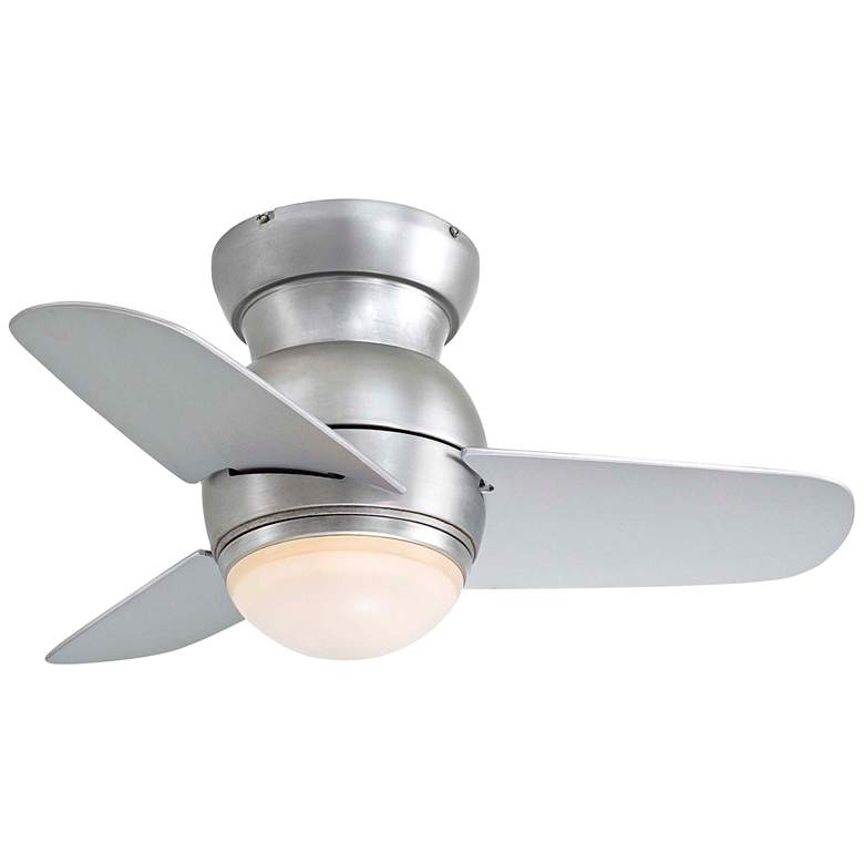 Image 2 26 inch Minka Spacesaver Brushed Steel Hugger LED Fan with Wall Control