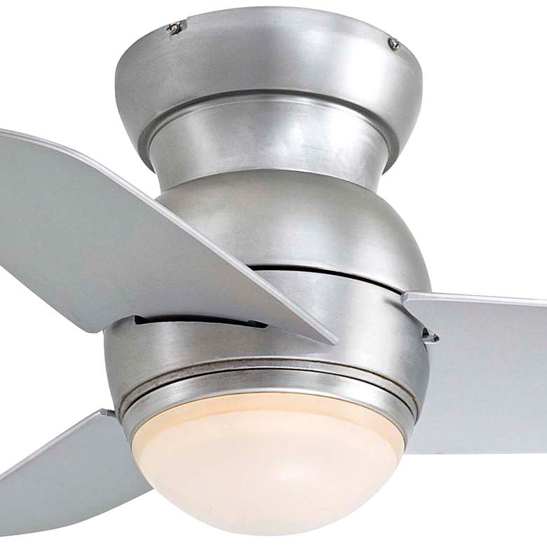 Image 3 26 inch Minka Spacesaver Brushed Steel Hugger LED Fan with Wall Control more views