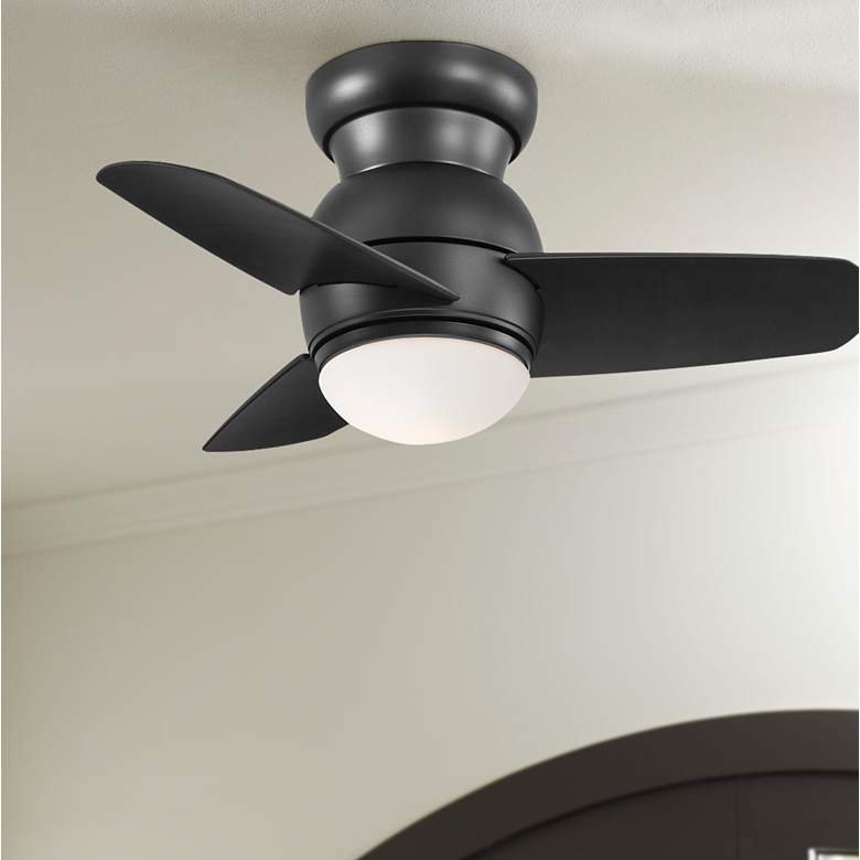 Image 1 26" Minka Spacesaver Coal Finish Hugger LED Fan with Wall Control