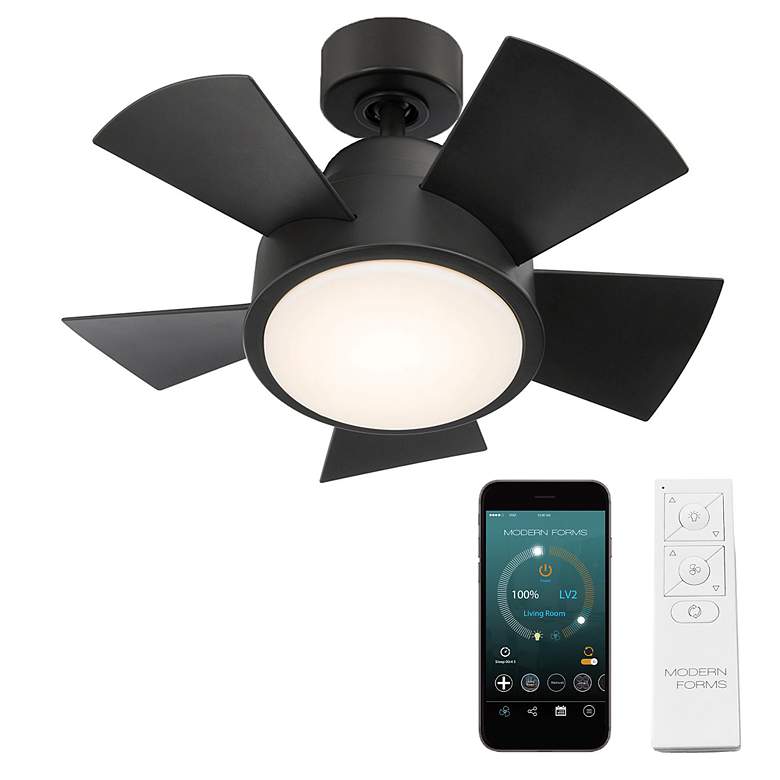 Image 4 26" Modern Forms Vox Matte Black 3000K LED Smart Ceiling Fan more views
