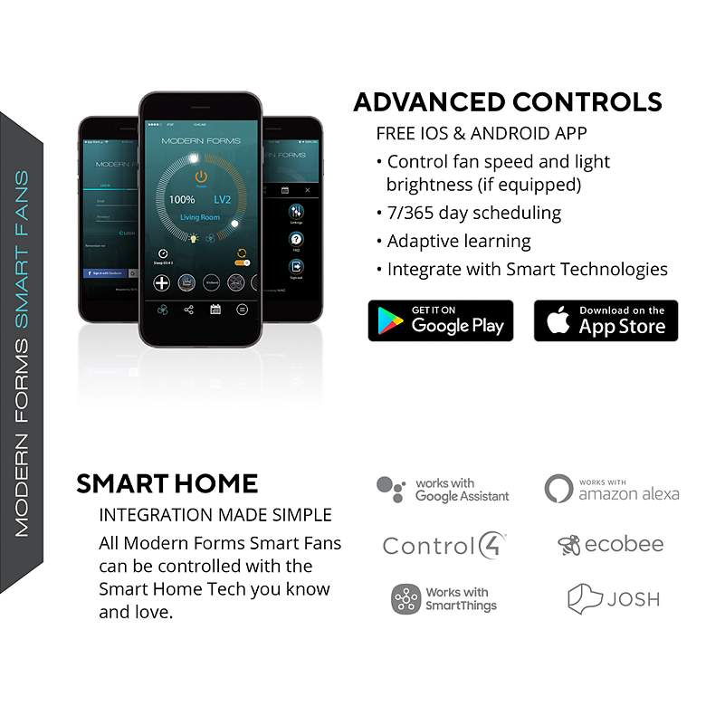 Image 5 26" Modern Forms Vox Matte Black 3500K LED Smart Ceiling Fan more views