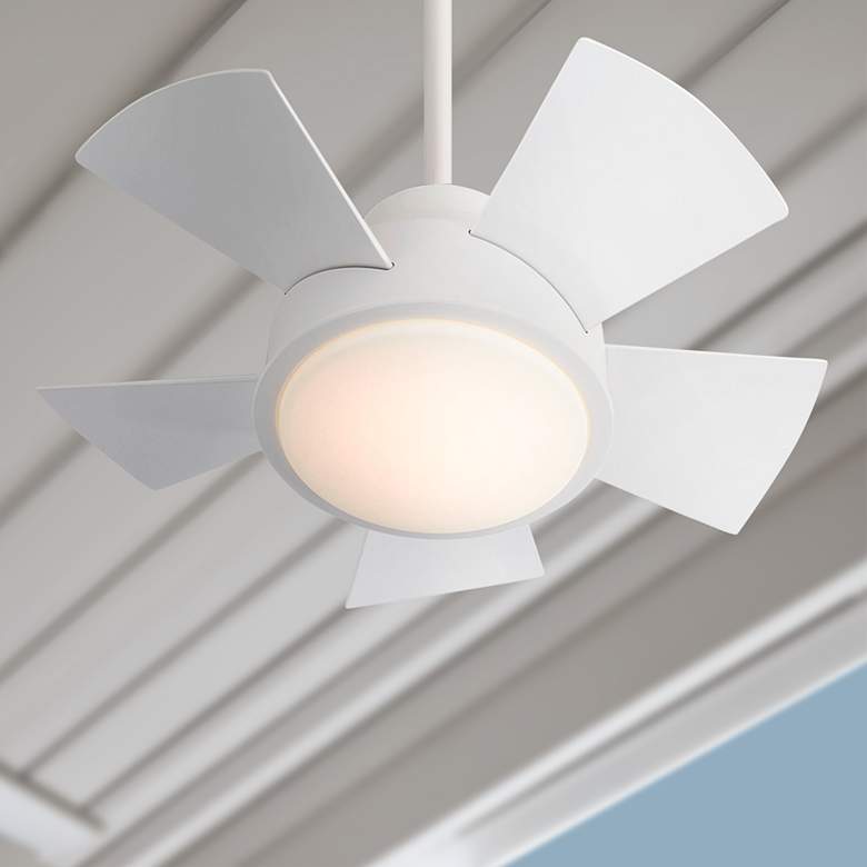 Image 1 26" Modern Forms Vox Matte White 3000K LED Smart Ceiling Fan