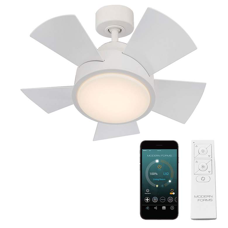Image 5 26 inch Modern Forms Vox Matte  White 3000K LED Smart Ceiling Fan more views