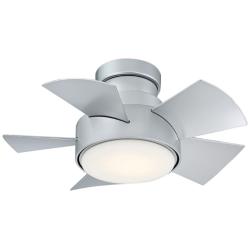 26&quot; Modern Forms Vox Titanium Silver LED Wet Rated Hugger Smart Fan
