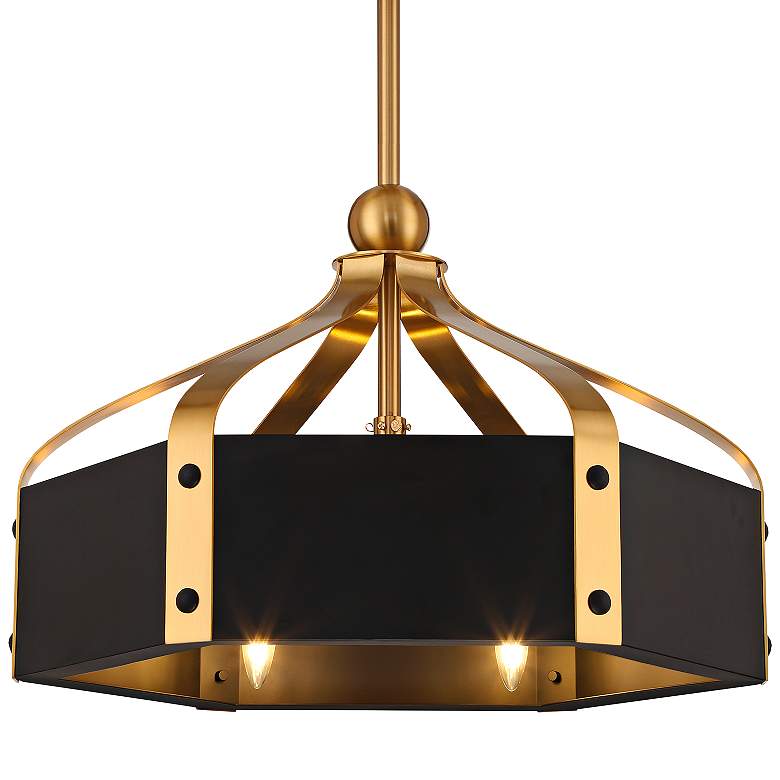 Image 2 26" Savoy House Sheffield Black and Brass LED Fandelier with Remote