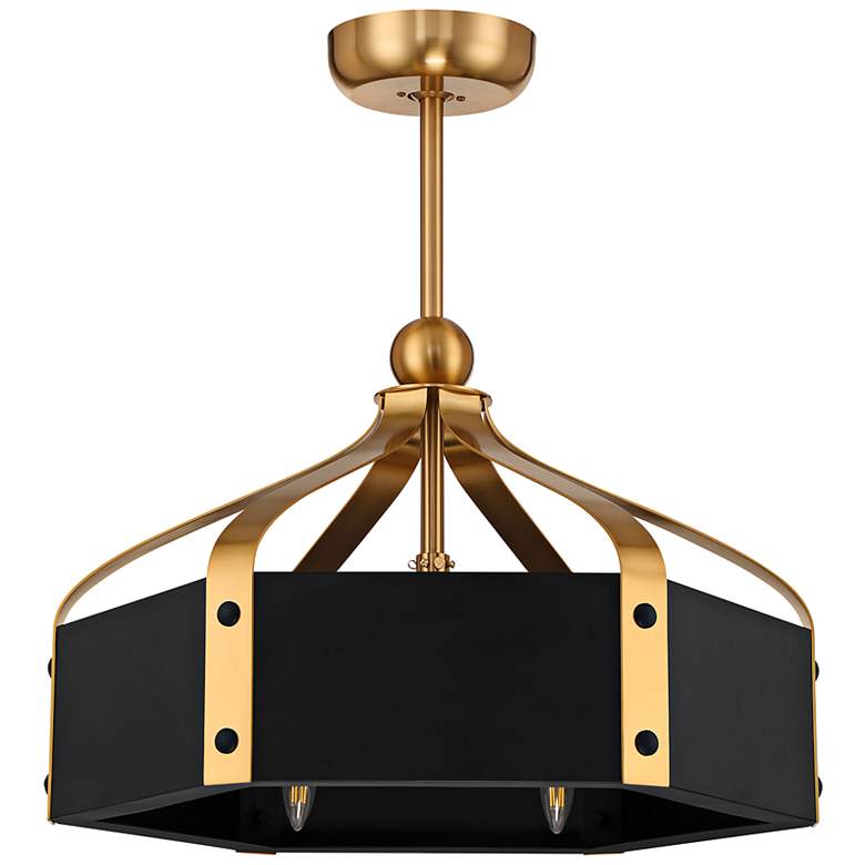 Image 4 26" Savoy House Sheffield Black and Brass LED Fandelier with Remote more views