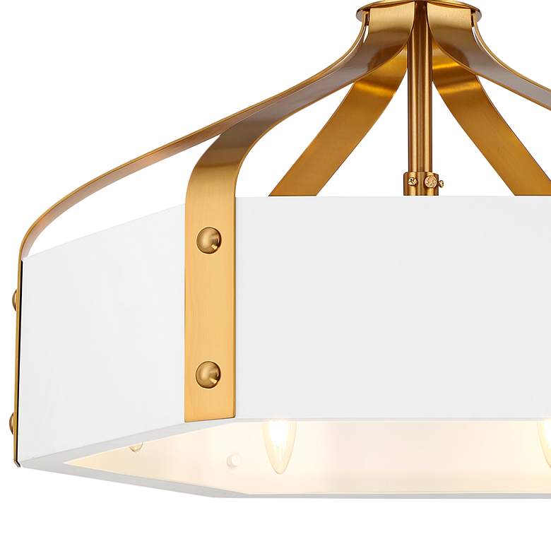 Image 3 26" Savoy House Sheffield White and Brass LED Fandelier with Remote more views